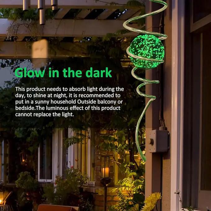 Glow in The Dark Wind Spinner Tail Gazing Ball Spiral Decorative Spiral Tail Wind Spinner Stabilizer Sun Catcher,Indoor Outdoor Hanging Art Garden Decoration Wind Sculpture Stabilizer-13in by GreenHaven Gardens