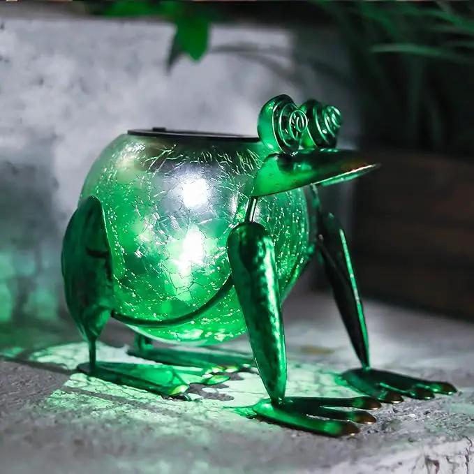 Solar Garden Lantern Waterproof LED Frog Solar Lights Outdoor Decorative Tabletop Lanterns Lamp for Yard Patio Table Decoration by GreenHaven Gardens