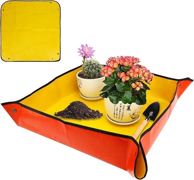Repotting Mat for Indoor Plants,Potting Mat,Garden Supplies,Garden Tool Set,Gardening Gifts,Indoor Gardening System,Gardening Gifts,Indoor Plant Tools,Plant Mats for Repotting(Organge 26*26 in) by GreenHaven Gardens