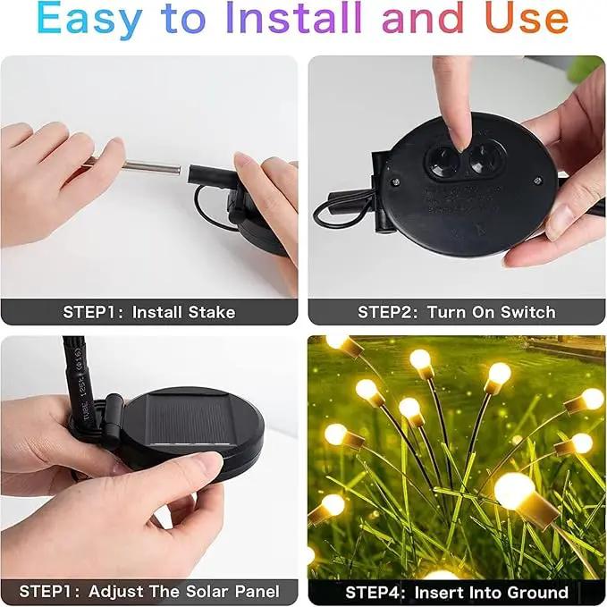 2-Pack Solar Garden Lights, 16 LED Solar Lights Outdoor for Garden Decor, Waterproof Firefly Light Outdoor (Sway by Wind), Swaying Light for Outside Yard Pathway Landscape Decorations (Warm White) by GreenHaven Gardens