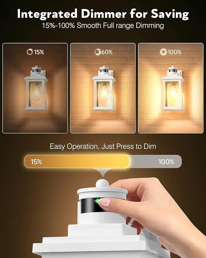 VIANIS Motion Sensor Porch Lights, Outdoor Wall Lights Wall Mount, White Dusk to Dawn Outdoor Sconce Lights, Waterproof Exterior Light Fixture for House, Garden, Patio, Entryway,Hardwired, Non-Solar by GreenHaven Gardens