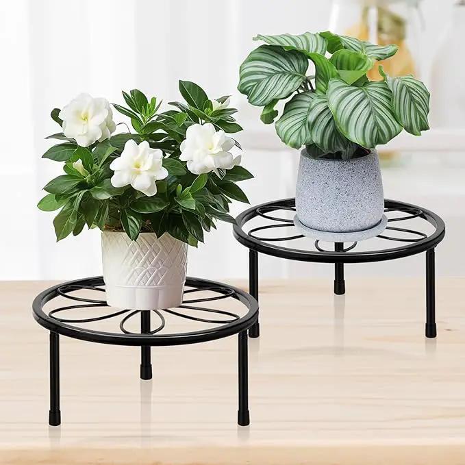 ESRICH Plant Stands, Metal Plant Stands Indoor, Plant Stand,Heavy Duty Plant Stands for Multiple Plant , Anti-Rust Iron Plant Pot Shelffor Planter, Potted Plant Holder for Garden Home ( 2 Pack 7.8in) by GreenHaven Gardens