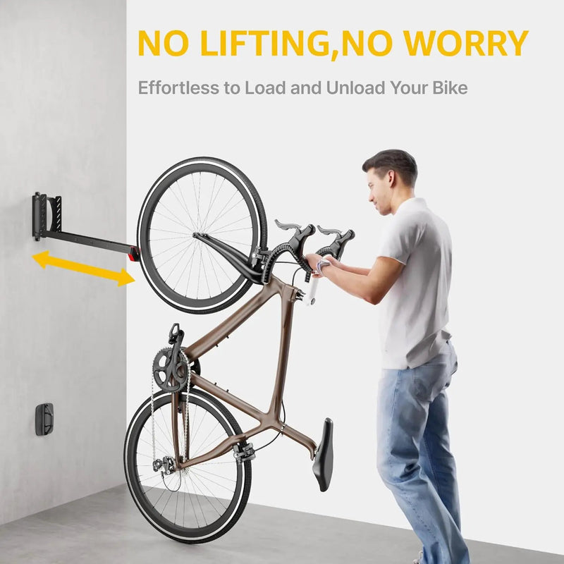 monTEK Swivel Bike Wall Mount, No Heavy Lifting Required Bike Wall Mount, Bike Hangers for Garage, Space-Saving Bike Rack Garage, Easy to Load and Unload, Bike Hanger Can Hold Up to 77 lbs by GreenHaven Gardens