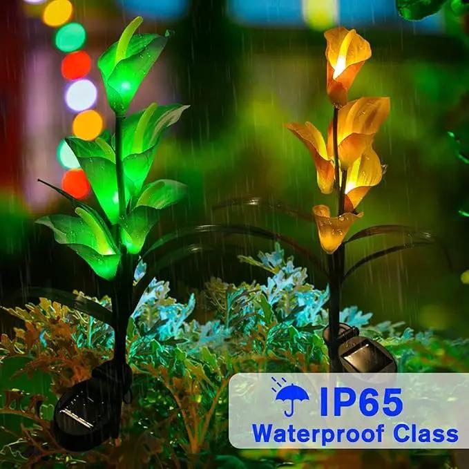 Veesee Solar Calla Lily Light, 2-Pack Solar Powered Flower Lights, Outdoor Multi-Color Changing Stake Lamp, Christmas Gift LED Yellow Calla Lily Lights for Garden Outdoor Landscape Lawn Yard by GreenHaven Gardens