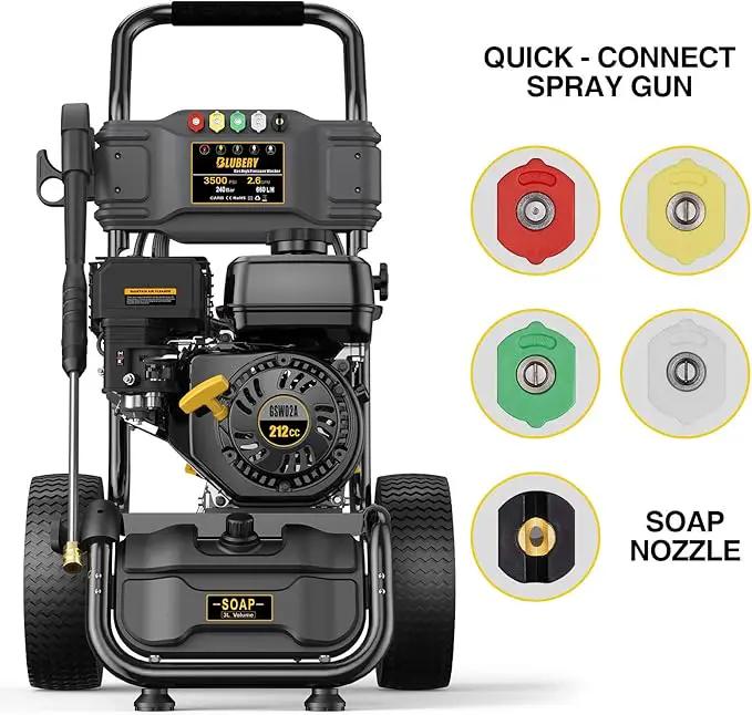 Heavy-Duty Gas Pressure Washer, 3500Psi at 2.6Gpm Power Washer,Portable, 30feet Pressure Hose,Industrial Style,Axial Cam Pump, for Siding, Driveway, House, Car, RV, Paint Preparation etc by GreenHaven Gardens