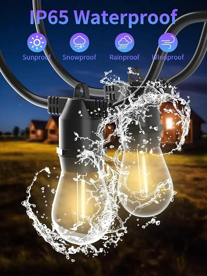 Led String Lights Outdoor 27Feet S14 Patio Light, Edison Shatterproof Bulbs Weatherproof Strand, Commercial Grade Patio Lights, Decorative for Garden or Patio by GreenHaven Gardens