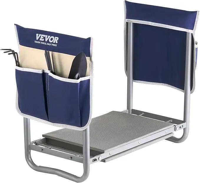 VEVOR Garden Kneeler and Seat Heavy Duty, Portable Garden Stool with 11'' EVA Kneeling Pad and 2 Tool Bags, Folding Garden Bench to Relieve Knee & Back Pain, Great Gifts for Seniors, Family Gardeners by GreenHaven Gardens