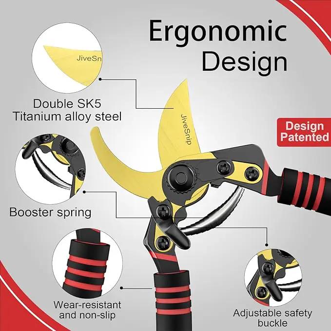 Professional Titanium Garden Shears Adjustable Opening Size Professional Bypass Pruning Shears for Plants, Hedges, and Flowers（Includes Scissors + Blade） by GreenHaven Gardens