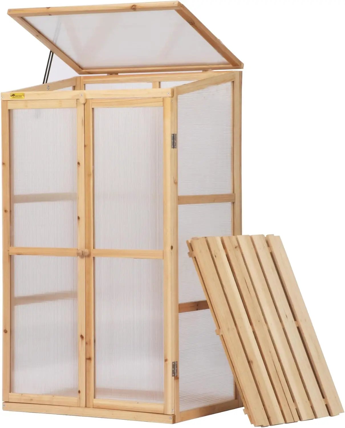 BIGTREE Wooden Green House Mini Greenhouse Indoor/Outdoor Nursery Vented Cold Frame Portable Garden Planter Raised Plants Top Opening Door (27"X19"X47") by GreenHaven Gardens