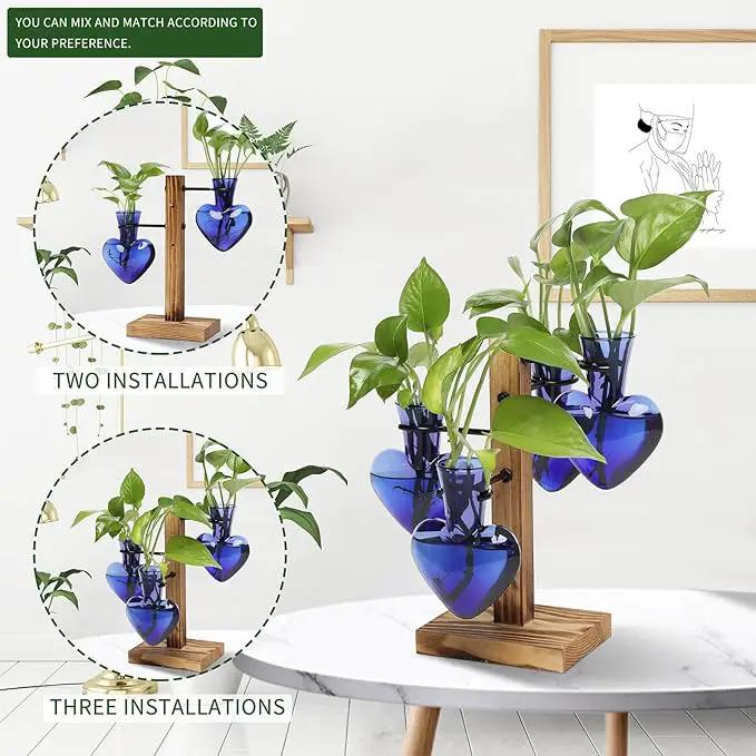 Plants Propagation Stations Plant Terrarium Kit Glass Planters for Indoor Plants House Plant Accessories Gift for Women - 4 Love Vase by GreenHaven Gardens