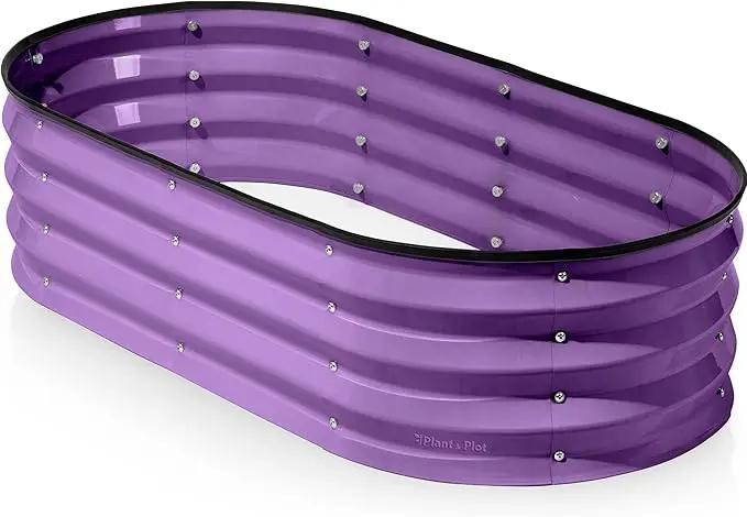 Galvanized Raised Garden Beds Outdoor // 4×2×1 ft Planter Raised Beds for Gardening, Vegetables, Flowers (Purple) // Large Metal Garden Box by GreenHaven Gardens
