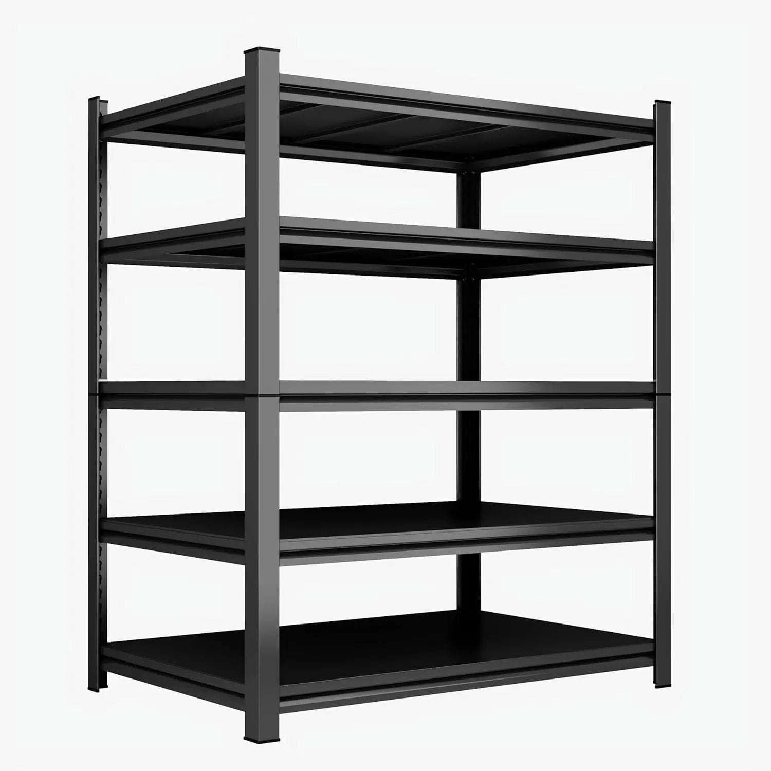 46''W Garage Shelving Heavy Duty Garage Storage Shelves, 3000 LBS Adjustable 5 Tier Industrial Shelving Unit, Metal Utility Shelf for Basement, Warehouse and Workshop (72''Hx46''Wx20''D, Black) by GreenHaven Gardens