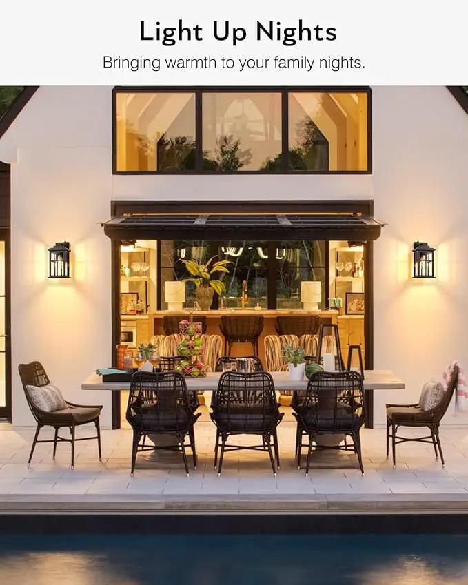 Anti-Rust Dusk to Dawn Outside Lights, 2-Pack Oil Rubbed Bronze Exterior Lighting Fixtures, Easy-to-Install Waterproof Modern Outdoor Wall Light for Porch, Garage, Front Door by GreenHaven Gardens