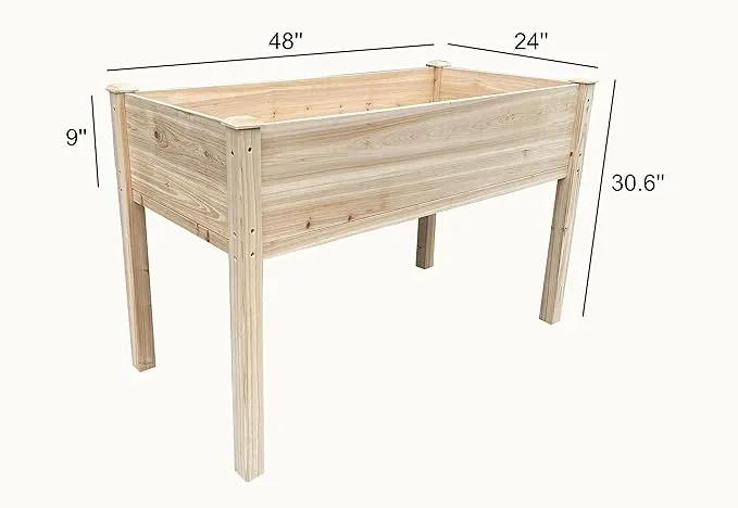 BTExpert 4ft Wooden Raised Garden Bed with Legs, 48x24x30in Elevated Planter Box Stand for Vegetable Flower Backyard, Patio, Balcony Large Wood Raised Beds Liner Outdoor - 30 in Height by GreenHaven Gardens