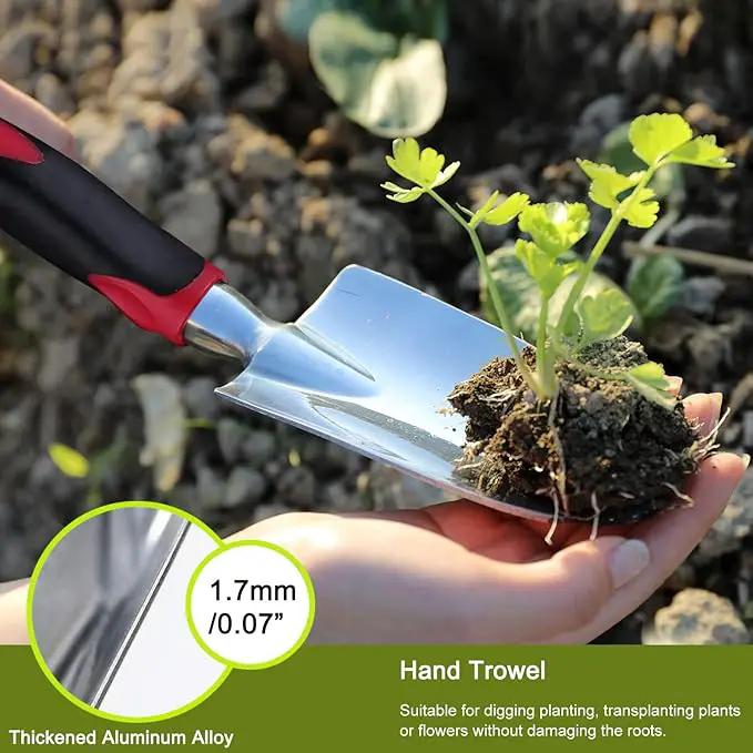 FANHAO Garden Tool Set, 3 Piece Heavy Duty Garden Trowels Cast-Aluminum Garden Hand Shovels with Non-Slip Rubber Grip, Idea for Transplanting, Weeding, Digging and Planting by GreenHaven Gardens