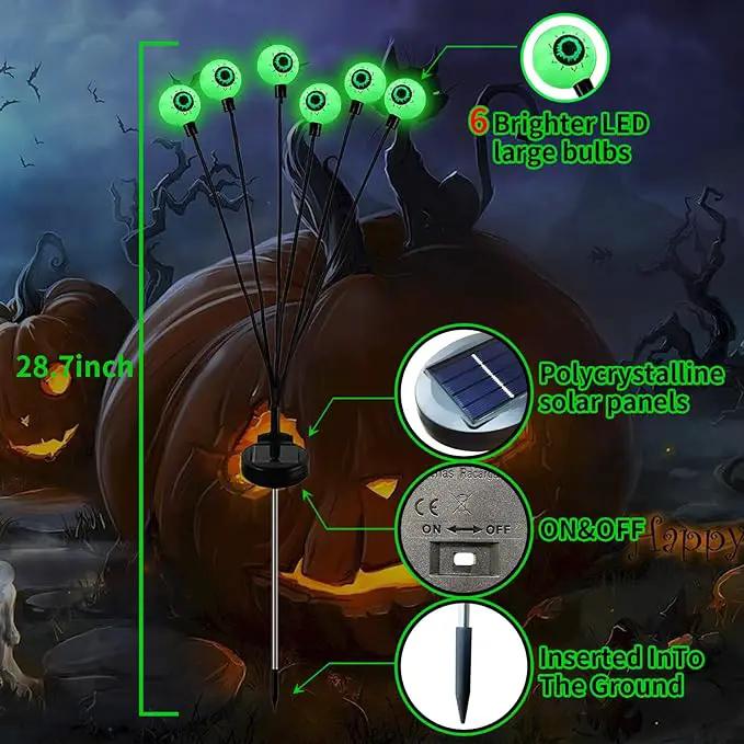 Aogist Halloween Decorations Eyeball Swaying Firefly Light Bright Long Standby Time Waterproof Outdoor Lights for Beautiful Spaces Garden Yard Lawn Pathway Porch Party Decor(Green, 4 Pack-24 LEDs) by GreenHaven Gardens