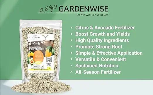 6-4-6 Avocado and Citrus Tree Professional Fertilizer Plant Food for Outdoor/Indoor Gardening; Quick-Release Nitrogen Fertilizer; Orange, Lime, Avocado and Lemon Tree Fertilizer (5 QUARTS) by GreenHaven Gardens
