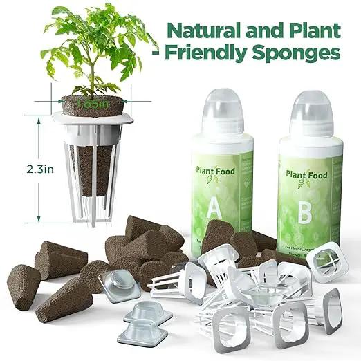 LetPot 77 Pcs Seed Pod Kits, Square Grow Anything Kit for Hydroponics, with 2 A&B Nutrient Plant Foods and 30 Sponges, 5 Domes, 10 Baskets, 30 Stickers, Compatible with LetPot Mini, YOOCAA, QYO, LYKO by GreenHaven Gardens