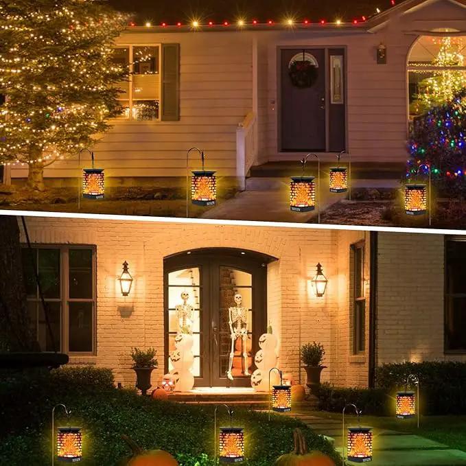EOYIZW Solar Outdoor Lights 2 Pack- 99 LEDs Solar Lantern Flickering Flame Lights for Garden Decor- IP65 Waterproof Solar Garden Lights Decor for Halloween Patio Garden Yard Porch by GreenHaven Gardens