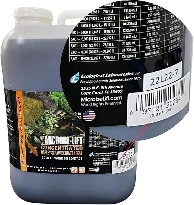 MICROBE-LIFT BSEP5G Concentrated Barley Straw Extract Plus Liquid PEAT Conditioner for Ponds and Outdoor Water Garden, Safe for Live Koi Fish, Plants, and Decorations, 5 Gallons by GreenHaven Gardens