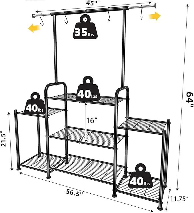 Simple Trending Plant Stand Indoor Outdoor, Metal 3 Tier Tall Hanging Plant Shelf for Multiple Flower Planter Large Heavy Duty Ladder Plant Holder for Garden, Black by GreenHaven Gardens
