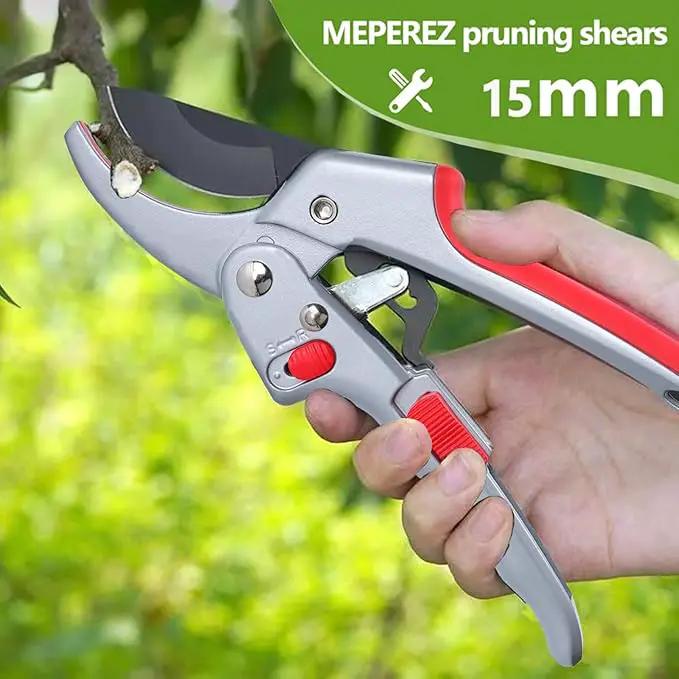 Upgraded Garden Clippers, Adjustable Germany Pruners, Work 3 Times Easier, Professional Pruning Shears, Cutting Rose, Flower, Hedge, Stem, Sharp Gardening Scissors, Arthritis Weak Hand Snips by GreenHaven Gardens