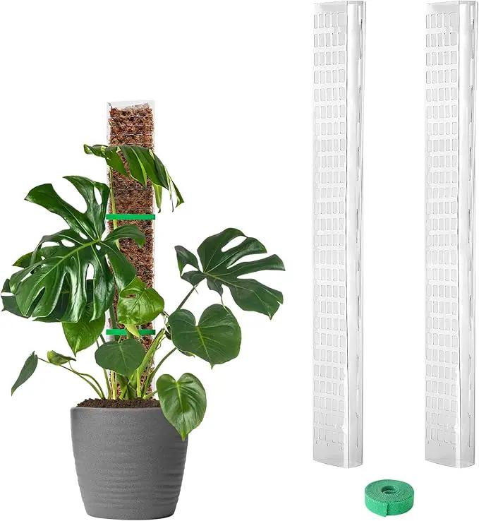 EOX 2 Pcs 24 Inch Plastic Moss Pole for Plants Monstera, Plant Poles for Climbing Plants, Plant Support for Indoor Plants Work with Sphagnum Moss, 45 Inch Moss Pole Set of 2, Garden Ties by GreenHaven Gardens