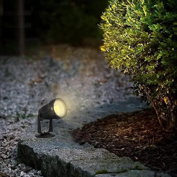 4 Pack 10W LED Spot Lights Indoor Uplight, Security Floor Spotlight,Ceiling Spotlight,120V Landscape Lights, Home,Garden,Yard with US 2-Plug Warm White by GreenHaven Gardens