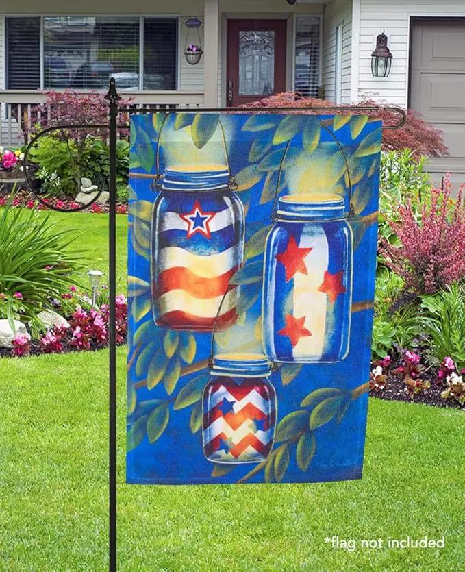 Briarwood Lane 3 Piece Wrought Iron Wrap-Around House Flag Stand by GreenHaven Gardens