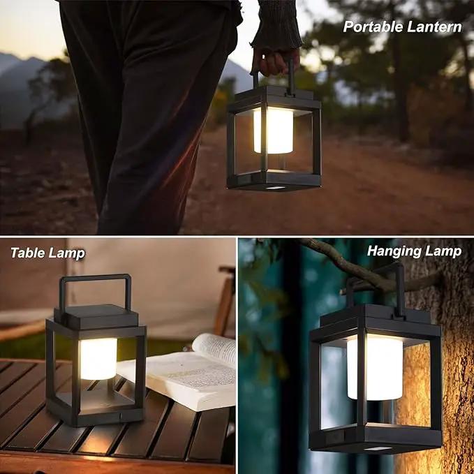 Solar Lantern Outdoor Table Lamp: Portable Hanging LED Lights - Waterproof Decorative Lights for Patio Camping by GreenHaven Gardens