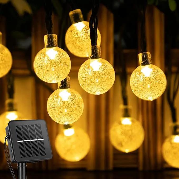 Solar String Lights Outdoor 60 LED 36FT Crystal Globe Lights with 8 Lighting Modes, Waterproof Solar Powered Patio Lights for Garden Yard Porch Wedding Party Decor (Warm White) by GreenHaven Gardens