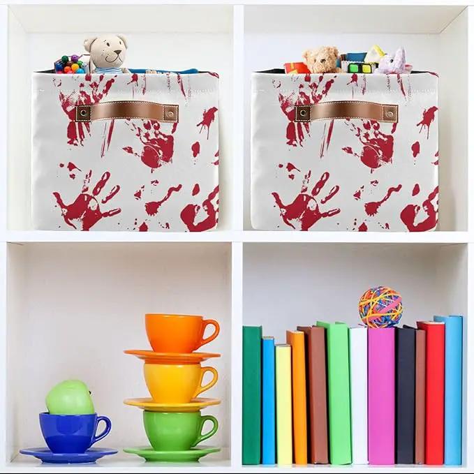 Skull Hand Rectangular Storage Basket Organizer Bin Shelf Baskets For Clothes Gifts For Home Office Dorm by GreenHaven Gardens