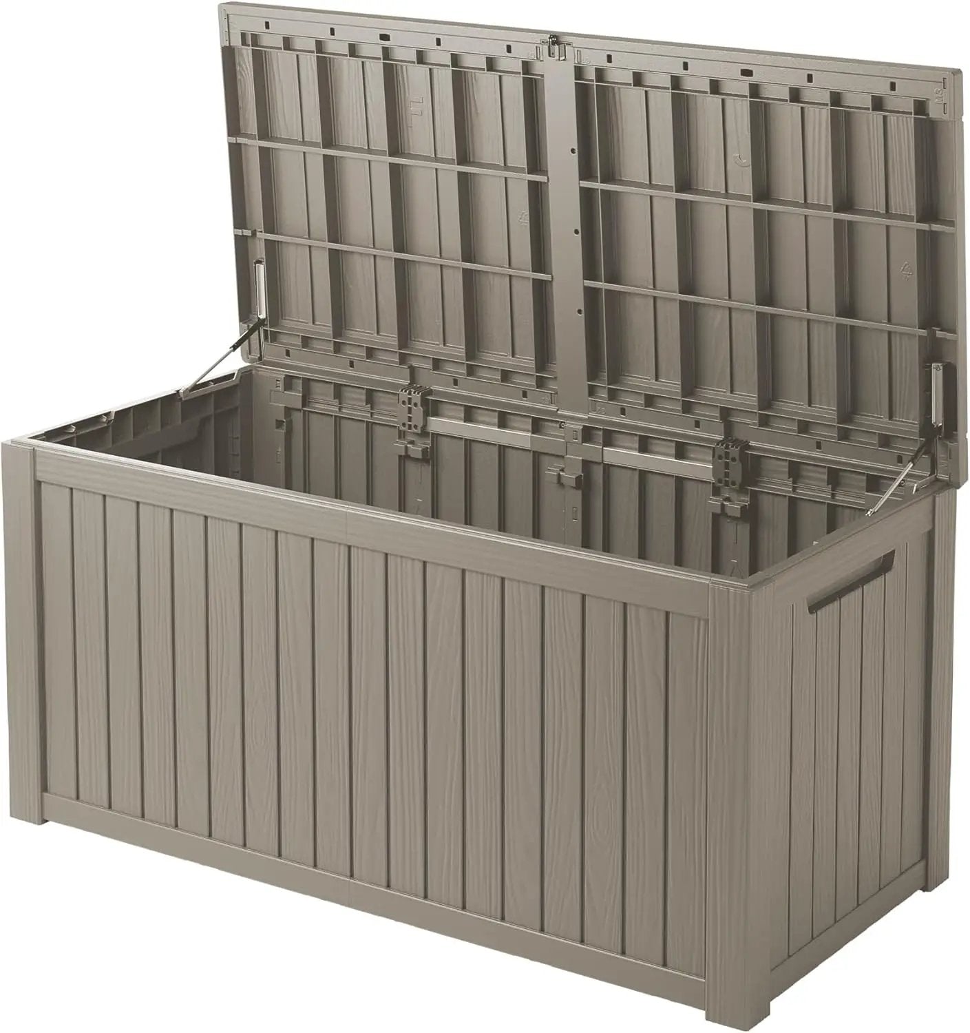 200 Gallon Waterproof Large Resin Deck Box Indoor/Outdoor Lockable Storage Container and Seating for Garden, Pool, and Patio (200 Gallon, Grey) by GreenHaven Gardens