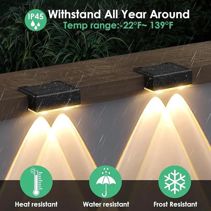 Derynome Solar Fence Outdoor Lights 12 Pack, 3 Color Modes IP45 Waterproof Solar Lights for Outside, Backyard, Railing, Step, Patio & Wall (3000K/4000K/6000K, 12 Pack) by GreenHaven Gardens