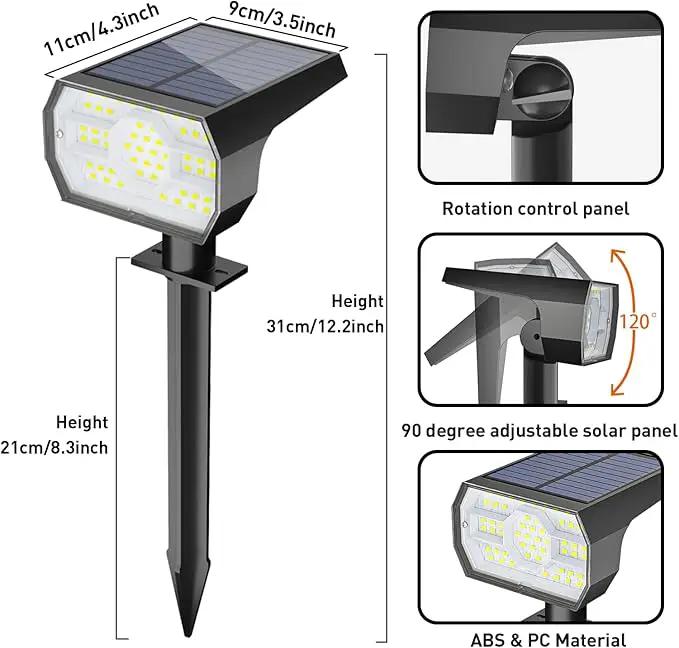 NYMPHY Solar Lights Outdoor Waterproof IP68, 56 LED 3 Lighting Modes Solar Powered Garden Yard Spot Solar Lights for Outside Landscape- 6 Pack (Cool White) by GreenHaven Gardens