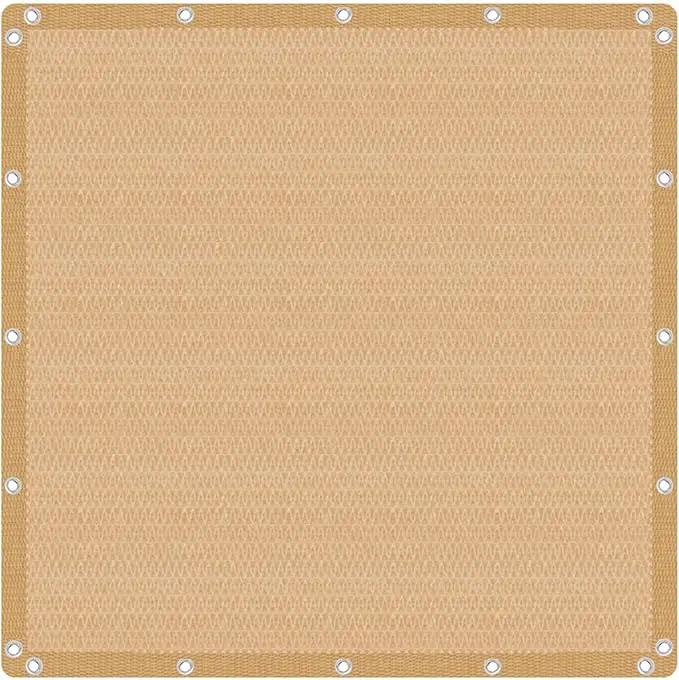 VICLLAX Shade Fabric Sun Shade Cloth with Every 2 FT Grommets for Patio Garden Pergola Cover Canopy 17x21 FT, Wheat by GreenHaven Gardens
