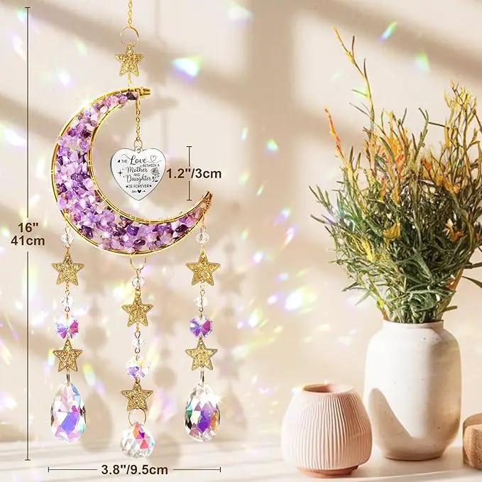 Best Mom Gifts, from Daughter Kids, Mom Birthday Gifts for Mother-in-Law Christmas Mom Gift-Mom Moon Crystal Suncatcher for Indoor Window Hanging Decor New Mom Gifts for Women Wife by GreenHaven Gardens