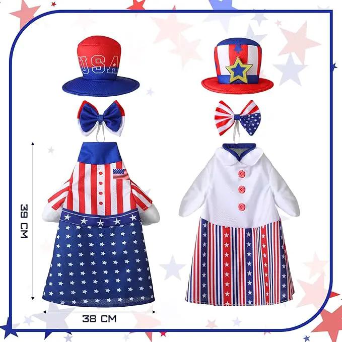 Frienda 2 Set Porch Goose Outfits Clothes 23 Inch Garden Raincoat Flag Bee Fishing Style Goose Costume for Lawn Patio Valentine's Day Decor by GreenHaven Gardens