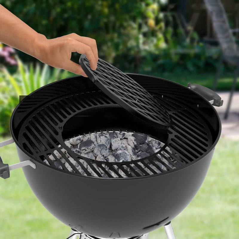 onlyfire Cast Iron Grill Grate Replacement Gourmet BBQ System for Weber 22inch Kettle Charcoal Grills by GreenHaven Gardens