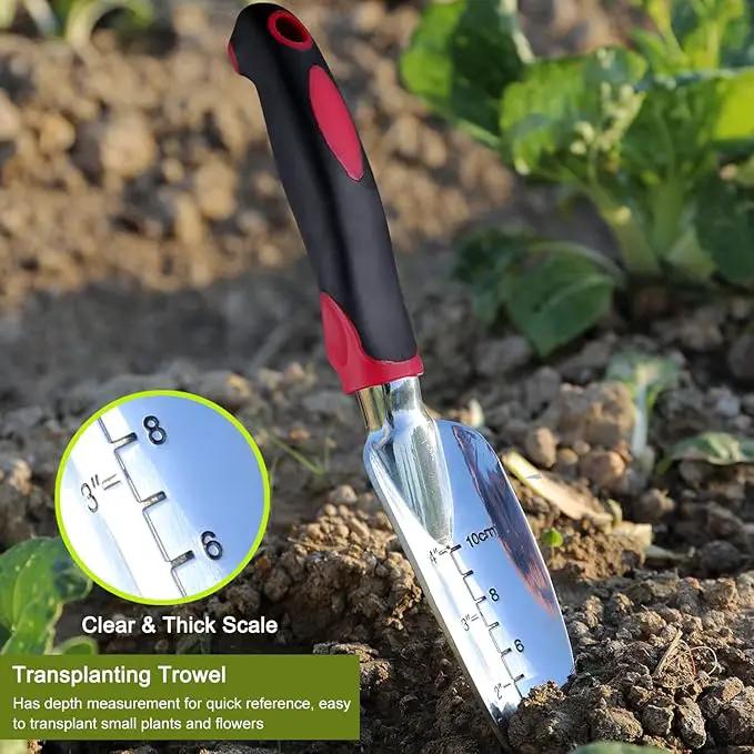 FANHAO Garden Tool Set, 3 Piece Heavy Duty Garden Trowels Cast-Aluminum Garden Hand Shovels with Non-Slip Rubber Grip, Idea for Transplanting, Weeding, Digging and Planting by GreenHaven Gardens