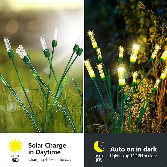 Solar Lights Outdoor Waterproof Upgraded Outdoor Solar Lights for Yard Patio Garden Decor, Solar Lights for Outside Gardening Supplies 2pack, Firefly Garden Lights Solar Powered Outdoor (Large) by GreenHaven Gardens