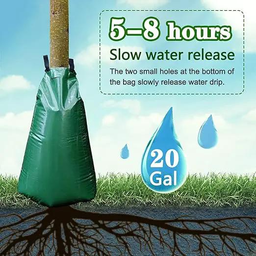 12 Pack 20 Gallon Tree Watering Bags, Reusable, Heavy Duty and Slow Release Gator Bags for Trees, Premium PVC Plant Drip Irrigation Bags,5-8 Hours Releasing Time by GreenHaven Gardens