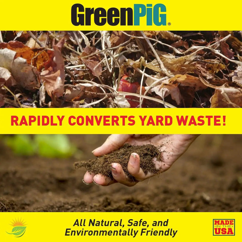GREEN PIG Compost Accelerator Converts Yard Waste to Fertile Humus in 30 Days and Helps Control Odors Associated with Compost Piles, 1 Bag (12 Dissolvable Packets) by GreenHaven Gardens