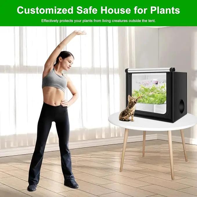 MELONFARM 24"x16"x20" Grow Tent, Double Transparent Viewing Door Indoor Grow Tent, Growing Tent with High Reflective Mylar & Floor Tray, Plant Tent for Indoor Hydroponics Growing by GreenHaven Gardens