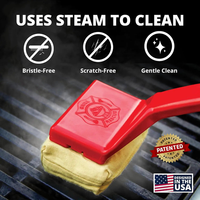 Grill Rescue BBQ Replaceable Cleaning Head, Bristle Free - Durable and Unique Grill Tools for Cast Iron or Stainless-Steel Grates, Barbecue Cleaner (Replaceable Head) by GreenHaven Gardens