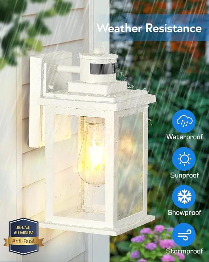 VIANIS Motion Sensor Porch Lights, Outdoor Wall Lights Wall Mount, White Dusk to Dawn Outdoor Sconce Lights, Waterproof Exterior Light Fixture for House, Garden, Patio, Entryway,Hardwired, Non-Solar by GreenHaven Gardens