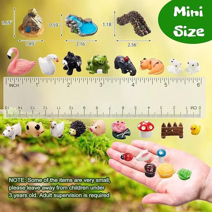 Yalikop 240 Pcs Miniature Garden Accessories, Including Animals, Mini Houses, Table and Chairs and Dollhouse Decoration, Miniature Figurines, Micro Landscape Ornaments, Garden DIY Kit, Birthday Gift by GreenHaven Gardens