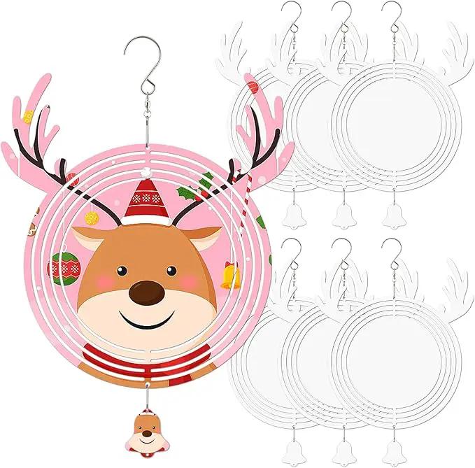 Sublimation Wind Spinner Blanks, 6 Pack 10 Inch 3D Aluminum Metal Hanging Wind Spinner Bulk for Garden Yard Outdoor, Window Porch Decoration for Heat Press Transfer DIY by GreenHaven Gardens