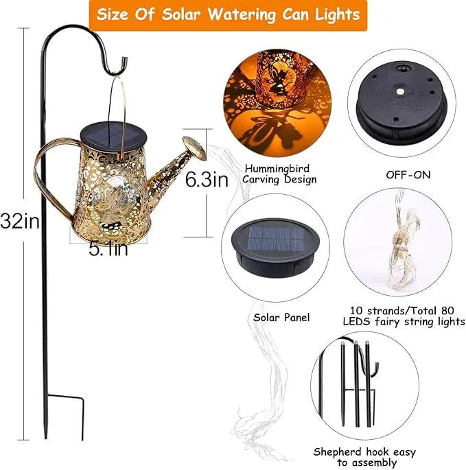 YJFWAL Solar Watering Can Lights, Unique Fairy Gifts for Women Mom Grandma Birthday, Waterproof Outdoor Garden Decor Large Hanging Solar Lantern Fairy Lights for Patio Porch Yard Flowerbed Pathway by GreenHaven Gardens
