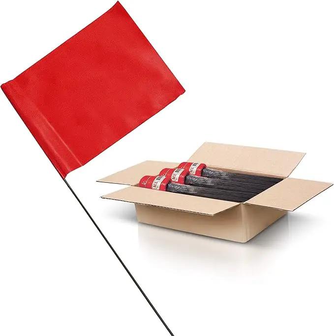 Red Marking Flags 1000 Pack - 4x5x15 Inch Red Flags for Yard - Markers For Lawn, Irrigation, Landscaping, Survey & Sprinkler Head Marking by GreenHaven Gardens